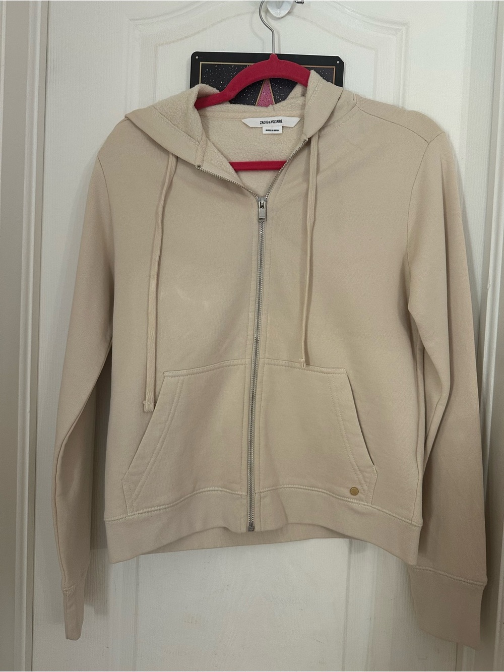 Zadig & Voltaire Beige with Skull Rhinestone Zip Jacket